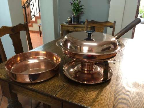 Solid copper antique chafing dish